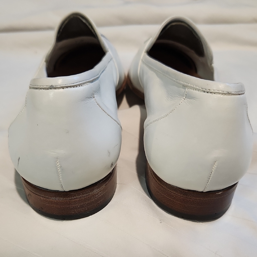 Bally White Leather Tassel Loafers Sz 10.5 - Picture 7 of 7